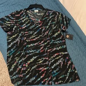 Colorful Floral Print Scrub Top Sz M by Dickies. NWT